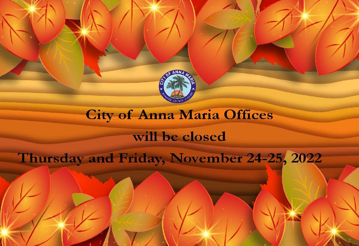2022 City Offices Closed - Thanksgiving
